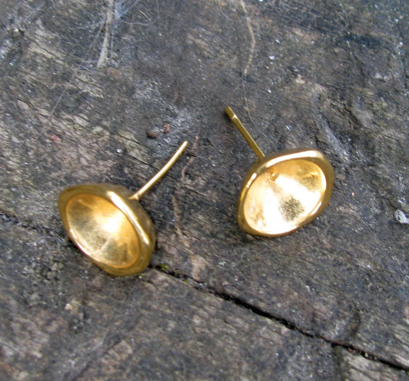 Örstickare 24K Guldpläterad - Fäste för chaton SS39 1 par Grekisk Metall