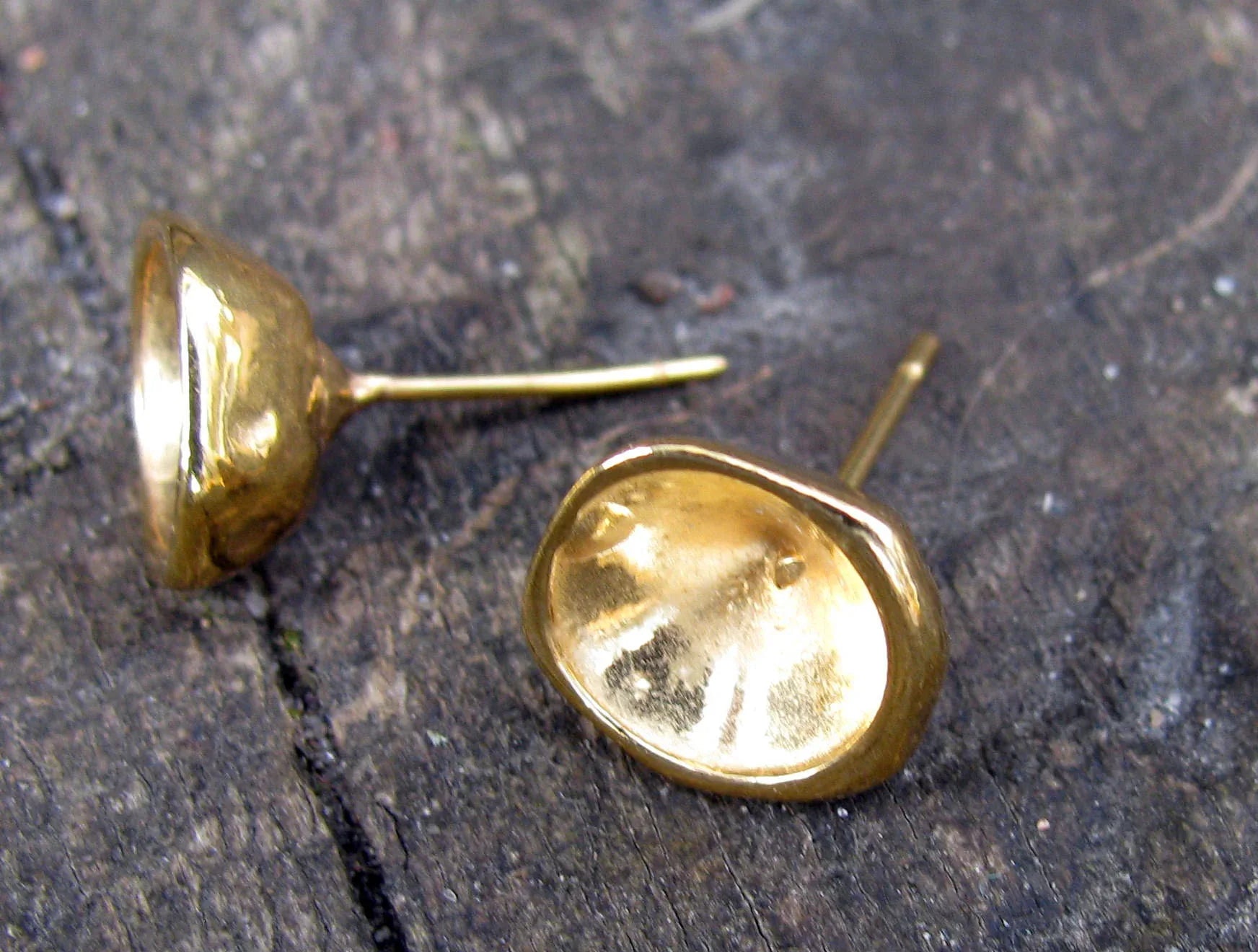 Örstickare 24K Guldpläterad - Fäste för chaton SS39 1 par Grekisk Metall