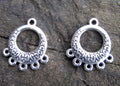 Örhängesämne silverfärgat - Rund med 6 hål, 2-pack Grekisk Metall