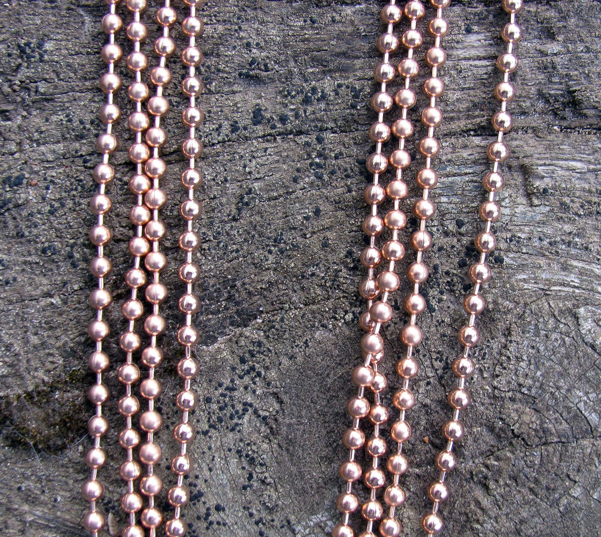 Kulkedja Roséguldfärgad - 3,2 mm, 2m Grekisk Metall