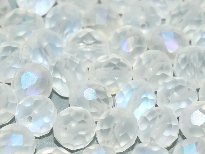 Tjeckiska Firepolish - Crystal AB Matted 6mm, 25-pack Hilmas Pyssel