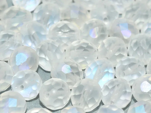 Tjeckiska Firepolish - Crystal AB Matted 6mm, 25-pack Hilmas Pyssel