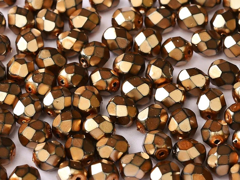 Tjeckiska Firepolish - Heavy Metal Beige 6mm, 25-pack Hilmas Pyssel