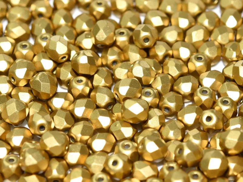 Tjeckiska Firepolish - Metallic Olivine 6mm, 25-pack Hilmas Pyssel