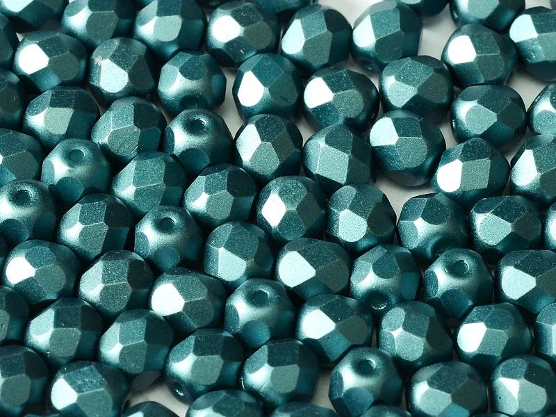 Tjeckiska Firepolish - Pastel Petrol 6mm, 25-pack Hilmas Pyssel