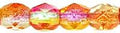 Tjeckiska Firepolish - Orange / Pink 4 mm, 50-pack Hilmas Pyssel