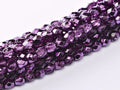 Tjeckiska Firepolish - Amethyst Metallic Ice 4mm, 1 sträng Hilmas Pyssel