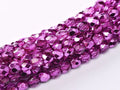 Tjeckiska Firepolish - Hot Pink Metallic Ice 4mm, 1 sträng Hilmas Pyssel