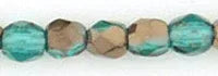 Tjeckiska Firepolish - Copper Emerald 3mm, 50-pack Hilmas Pyssel