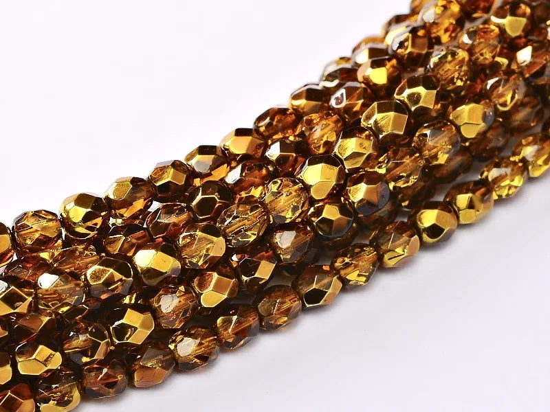 Tjeckiska Firepolish - Crystal Topaz Metallic Ice 3mm, 150-pack Hilmas Pyssel