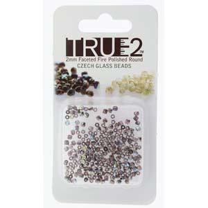 Tjeckiska Firepolish - LT Amethyst Graphite Rainbow True 2 mm, 2 gram Hilmas Pyssel