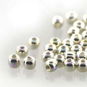 Tjeckiska Druk (Runda) - Fine Silver Plate AB True 2mm, 600 stycken Hilmas Pyssel