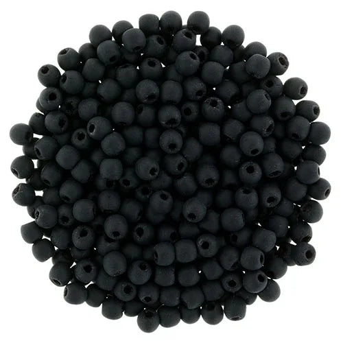 Tjeckiska Druk (Runda) - Jet Matte 2mm, 50-pack Hilmas Pyssel
