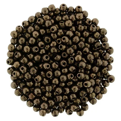 Tjeckiska Druk (Runda) - Jet Bronze 2mm, 50-pack Hilmas Pyssel