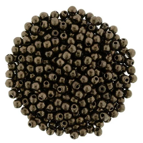 Tjeckiska Druk (Runda) - Matte Dark Bronze 2mm, 50-pack Hilmas Pyssel