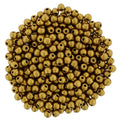 Tjeckiska Druk (Runda) - Matte Metallic Antique Gold 2mm, 50-pack Hilmas Pyssel