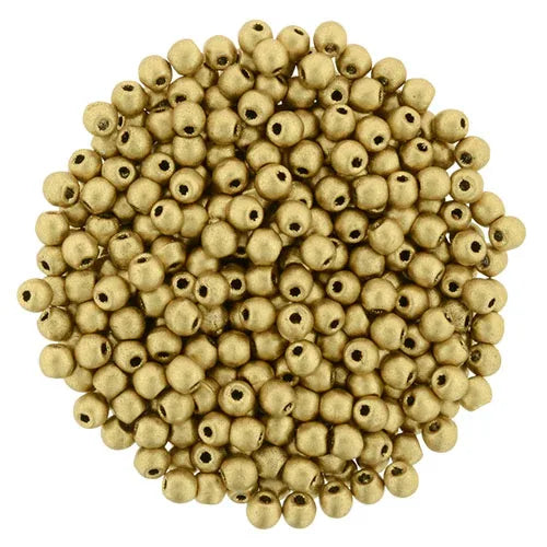 Tjeckiska Druk (Runda) - Matte Metallic Flax 2mm, 50-pack Hilmas Pyssel