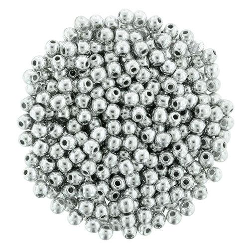 Tjeckiska Druk (Runda) - Silver 2mm, 50-pack Hilmas Pyssel