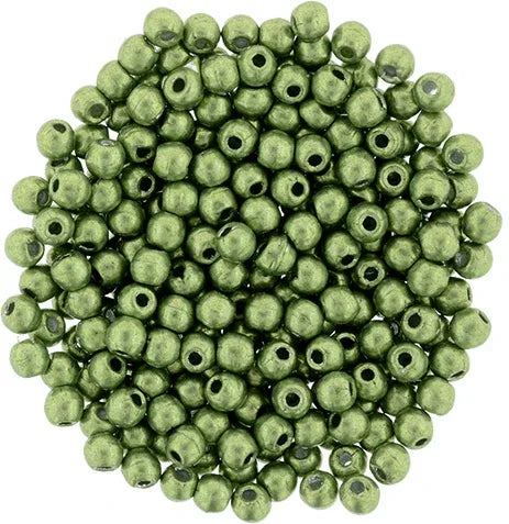 Tjeckiska Druk (Runda) - Saturated Metallic Greenery 2mm, 50-pack Hilmas Pyssel