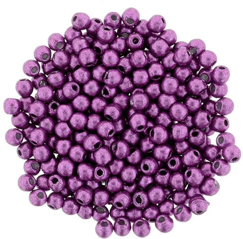 Tjeckiska Druk (Runda) - Saturated Metallic Pink Yarrow 2mm, 50-pack Hilmas Pyssel