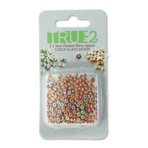 Facetterad Micro Spacers - Copper Plate AB 2x3mm, 6 gram Hilmas Pyssel