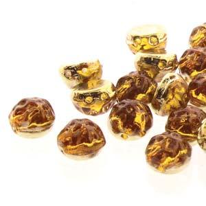 Baroque Cabochon - Backlit Amber / Topaz 7mm 2-håls 10-pack Hilmas Pyssel