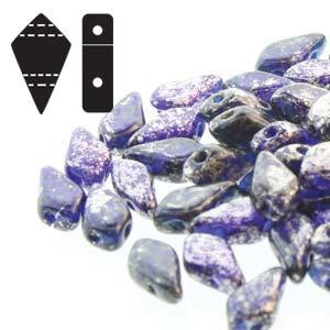 Kite Bead - Silver Splash Cobalt Transparent 9x5mm Hilmas Pyssel