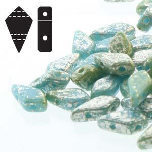 Kite Bead - Silver Splash Turquoise Blue 9x5mm 10 gram Hilmas Pyssel