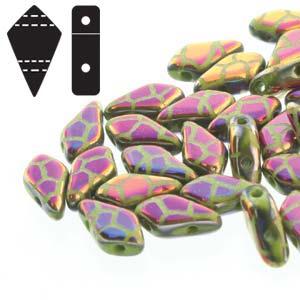 Kite Bead - Wasabi Laser Cracked 9x5mm 5 gram Hilmas Pyssel