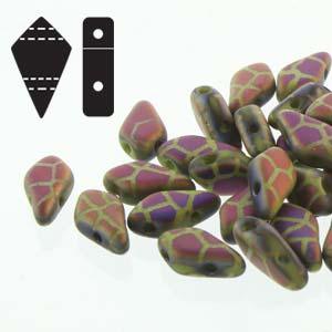 Kite Bead - Wasabi Laser Matte Cracked 9x5mm 5 gram Hilmas Pyssel