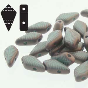 Kite Bead - Turquoise Laser Matte Bronze Feather 9x5mm 5 gram Hilmas Pyssel