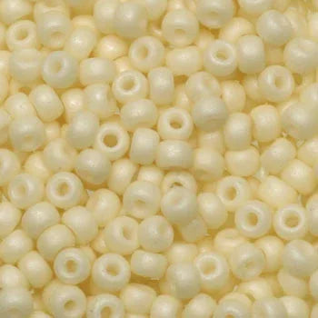 Miyuki Seed Beads - Matte Opaque Cream 8/0, 10 gram Miyuki