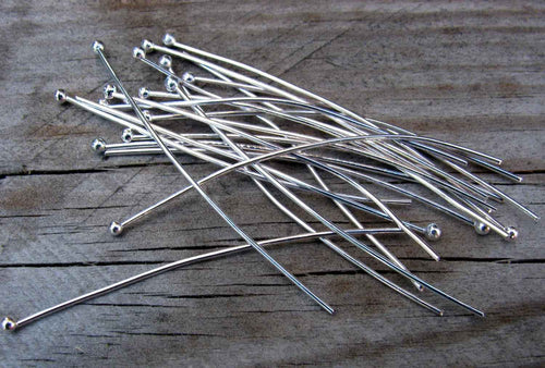 Hattpinnar Silverfärgad med Kula - 50mm, 50-Pack