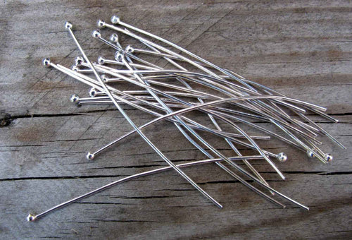 Hattpinnar Silverfärgad med Kula - 50mm, 50-Pack
