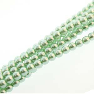 Tjeckiska Vaxade Glaspärlor - Chrysolite 4mm, 1 Sträng Hilmas Pyssel