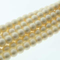 Tjeckiska vaxade glaspärlor - Cream Matt 8mm, 1 sträng Hilmas Pyssel