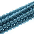 Tjeckiska vaxade glaspärlor - Persian Blue Matt 8mm, 1 sträng Hilmas Pyssel