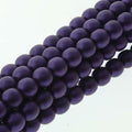 Tjeckiska vaxade glaspärlor - Purple Matt 6mm, 1 sträng Hilmas Pyssel