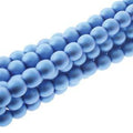 Tjeckiska Vaxade Glaspärlor - Cerulean Matt 6mm, 1 Sträng Hilmas Pyssel