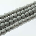 Tjeckiska vaxade glaspärlor - Silver Matt 4mm, 1 sträng Hilmas Pyssel