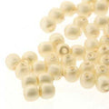 Tjeckiska vaxade glaspärlor - Cream Matt 2mm, 1 sträng Hilmas Pyssel