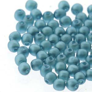 Tjeckiska vaxade glaspärlor - Cerulean Matt 2mm Hilmas Pyssel