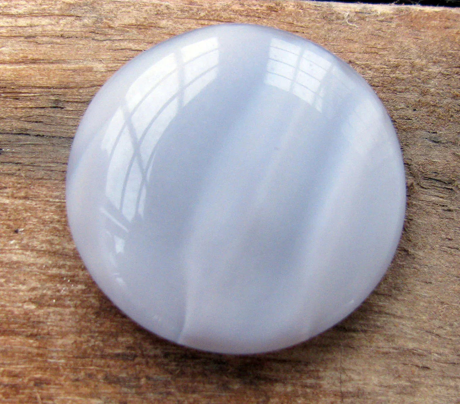 Cabochon Rund - Lila och Vit 24mm Hilmas Pyssel