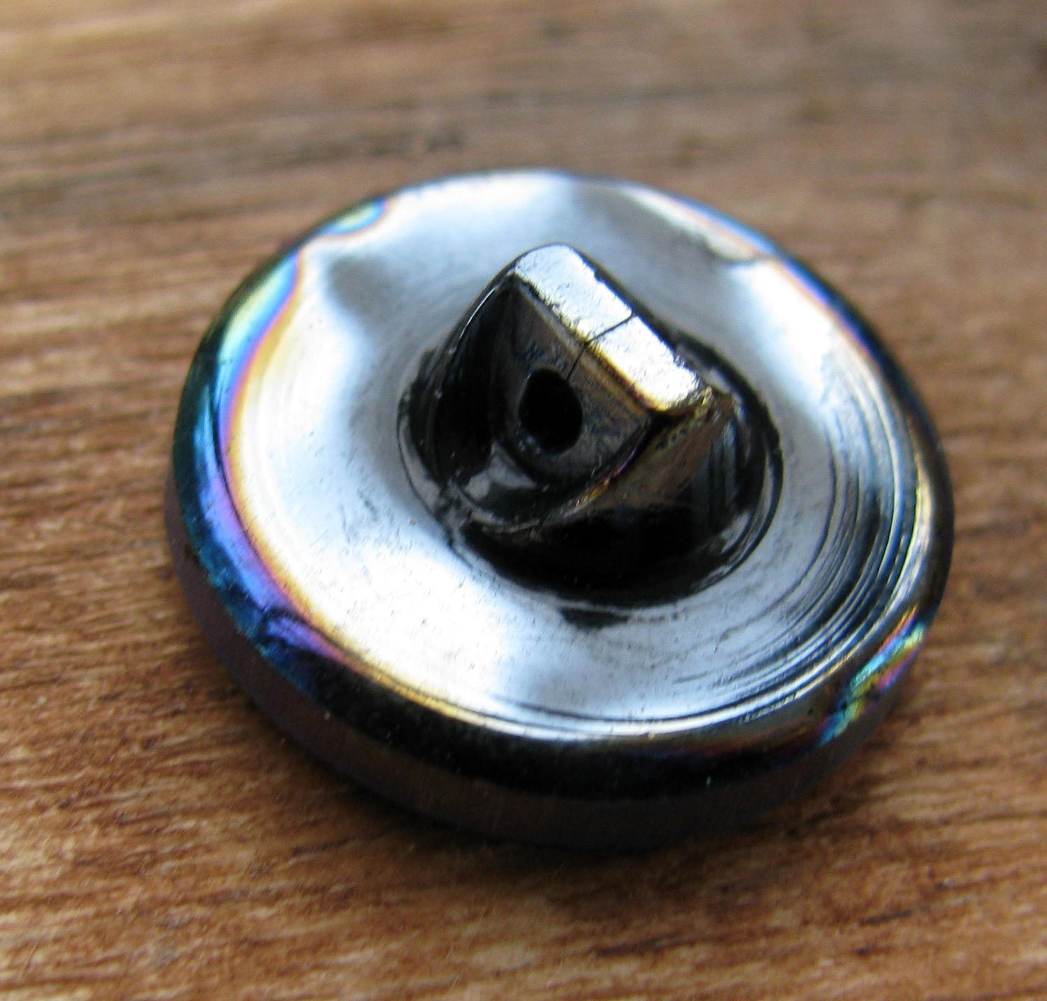 Glasknapp - Guld med rutmönster, 18mm 1 styck Hilmas Pyssel