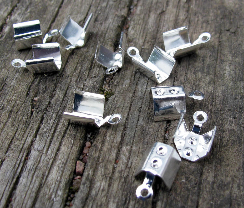 Fästen Silverfärgade - För band 5 mm 10-pack Grekisk Metall