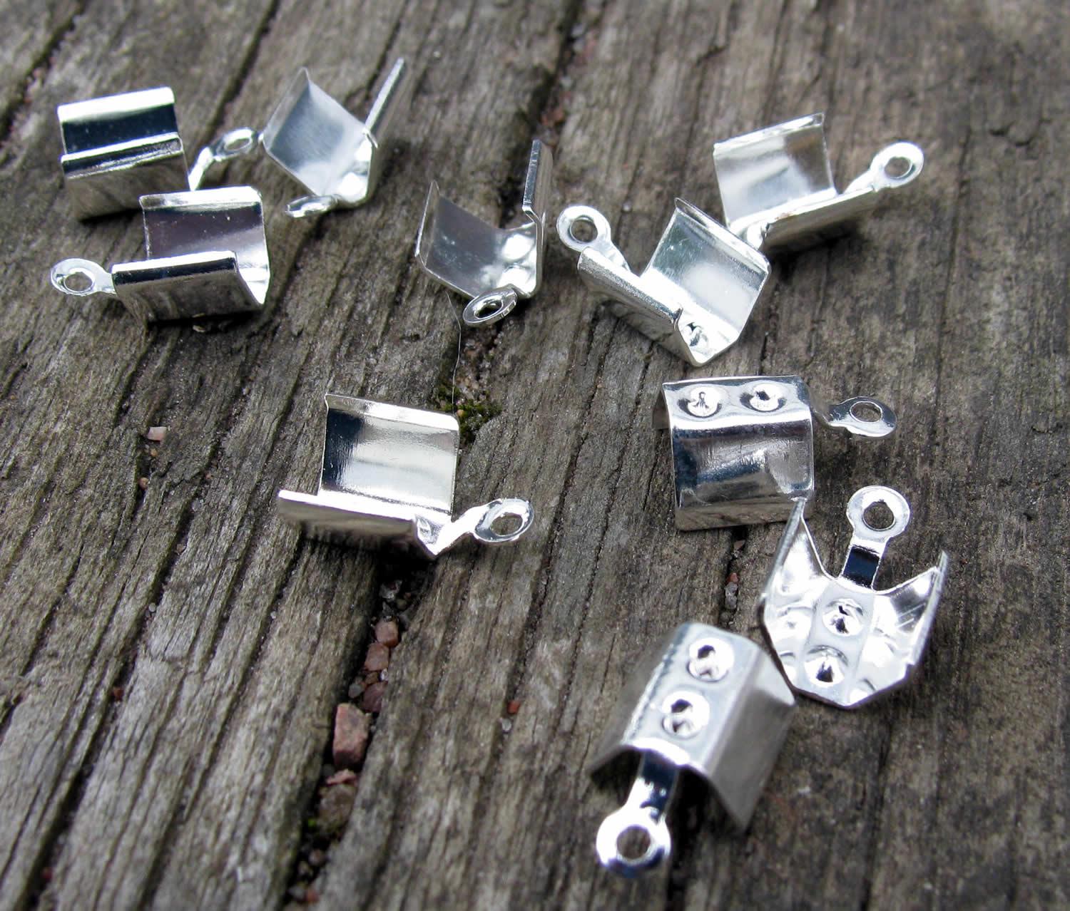 Fästen Silverfärgade - För band 5 mm 10-pack Grekisk Metall