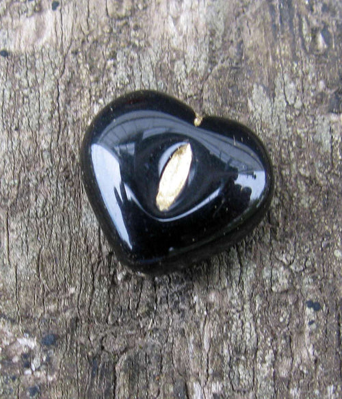 Tjeckisk Glaspärla - Hjärta Svart 14mm 1 styck Hilmas Pyssel