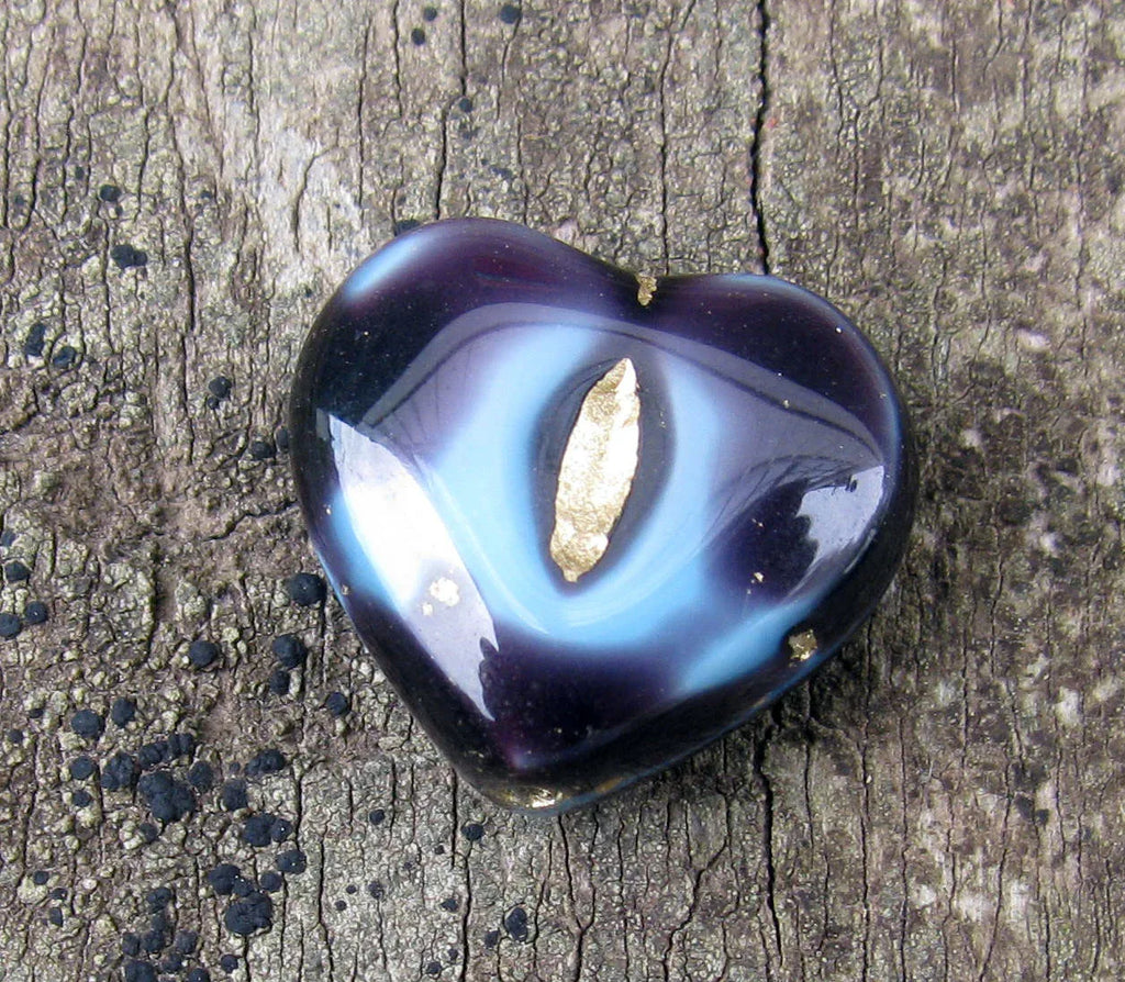 Tjeckisk Glaspärla - Hjärta Svart 14mm 1 styck Hilmas Pyssel