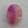 Randig Agat - Oval Rosa 25x18mm 1 styck Hilmas Pyssel