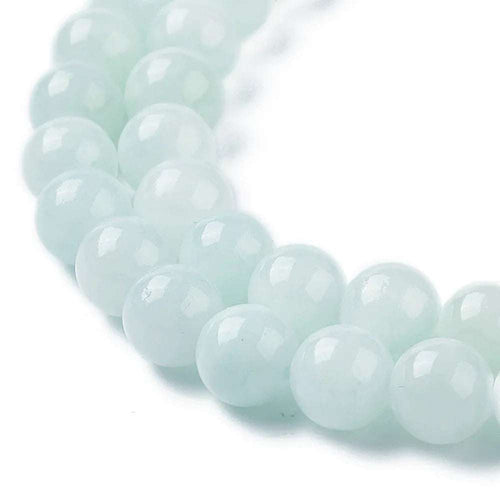 Jade rund - Turkos 6mm, 1 sträng Hilmas Pyssel